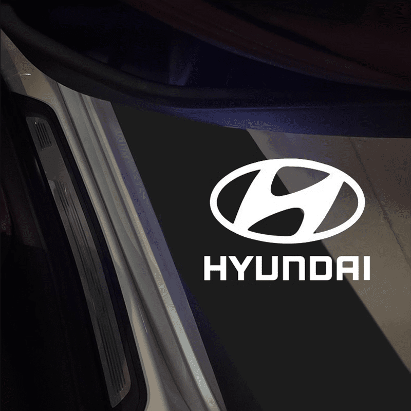 Hyundai Compatible HD Car Door Welcome Light Puddle Light Miniature Logo Projector Floor Lamp - Customizable